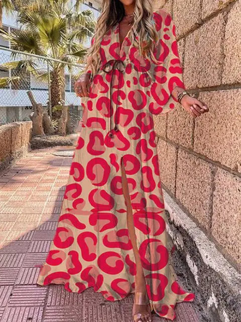 Fitshinling Print Oversized Beach Cover Up Bohemian Loose Long Cardigan Holiday Slim Sexy Casual Bikini Covers Swimwear New In Lomwn