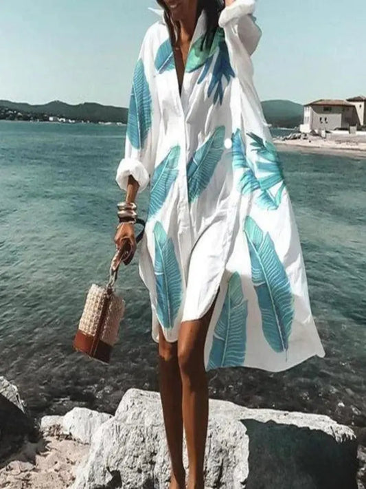New Summer Shirt Beach Dress lomwan