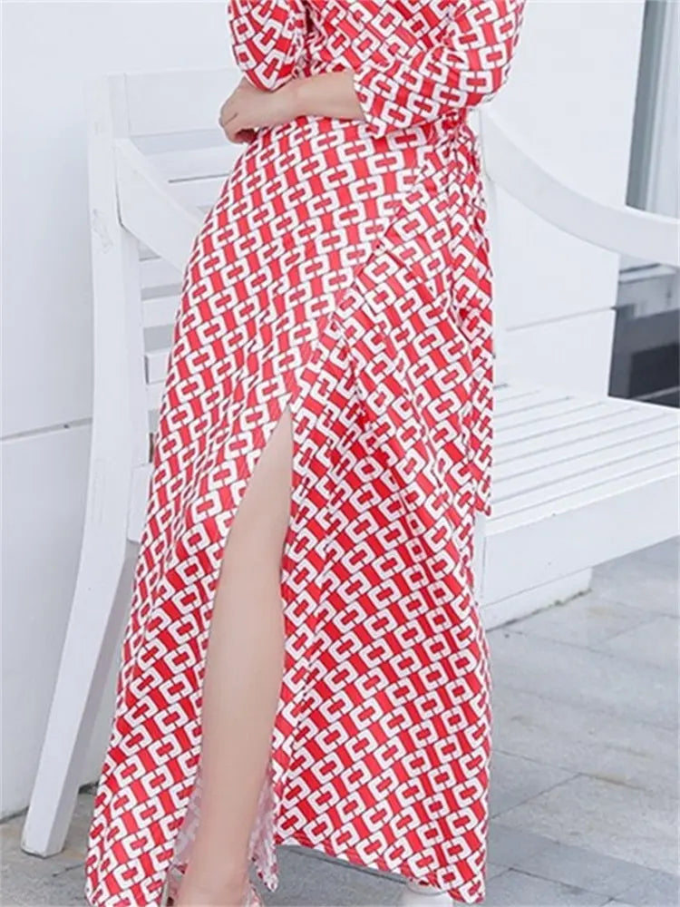Summer Women Dress Evening Female Vintage Party Beach Women Dresses Long Vestido Bodycon Prom Sexy Skinny Y2K Print Robe Casual Lomwn