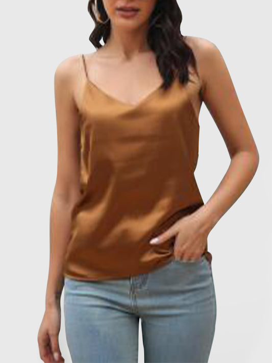 Women's Satin imitation silk V-neck small suspender vest kakaclo