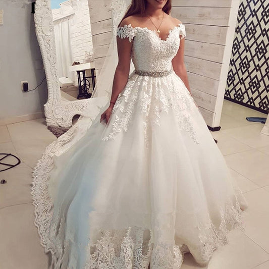 Charming Custom Sweetheart White Wedding Gown From Lomwn fashion
