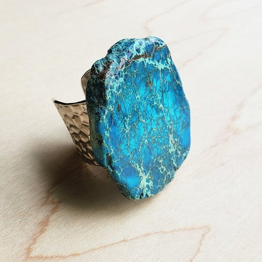 Blue Regalite Chunky Ring The Jewelry Junkie