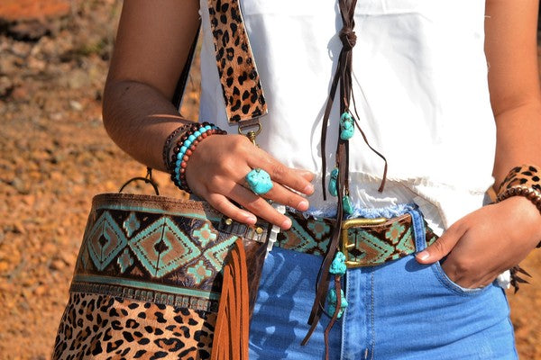 Turquoise Chunk on Cuff Ring The Jewelry Junkie