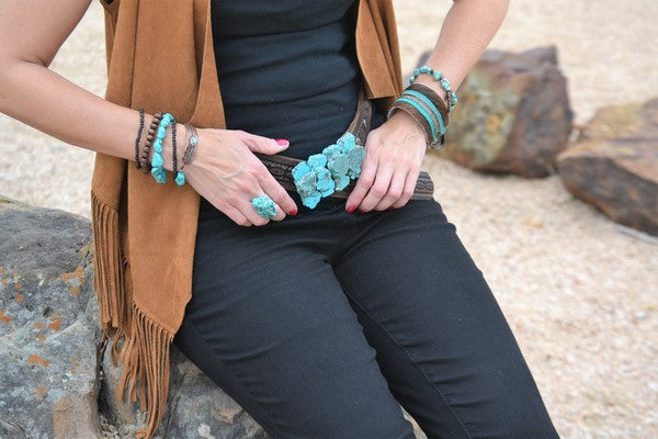 Turquoise Chunk on Cuff Ring The Jewelry Junkie