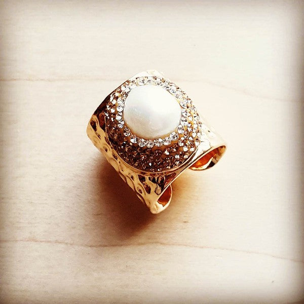 Freshwater Pearl Cuff Ring The Jewelry Junkie