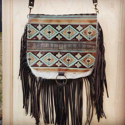 Hair w/ Turquoise Navajo Flap Crossbody Handbag The Jewelry Junkie