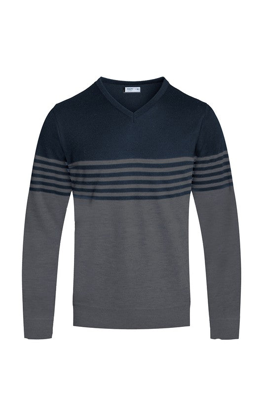 Weiv Mens Knit VNeck Pullover Sweater WEIV