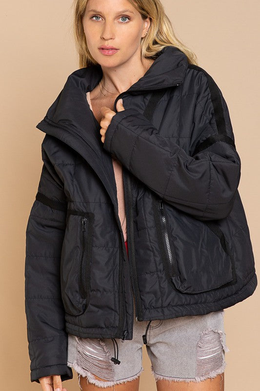 Quilted With Zipper Closure Jacket POL