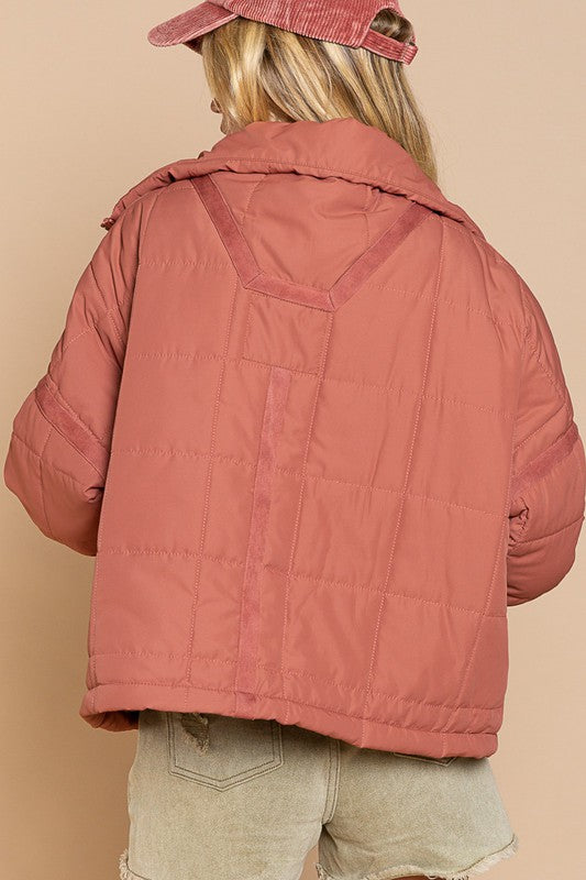 Quilted With Zipper Closure Jacket POL