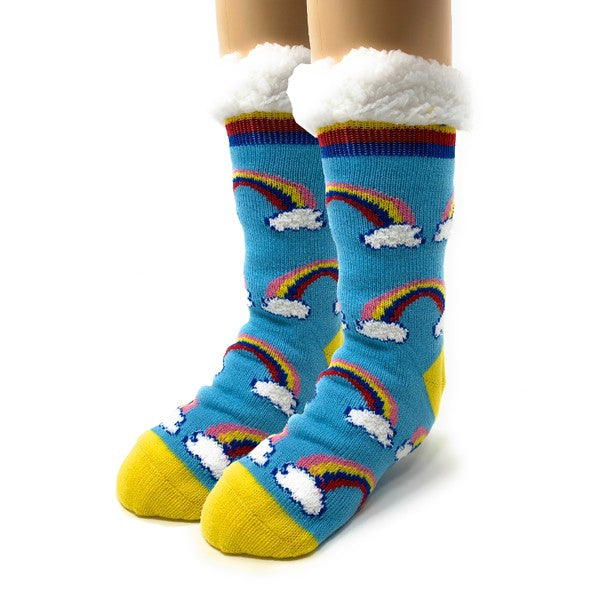 Kids Sherpa Slipper Sock - Happy Days Oooh Yeah Socks