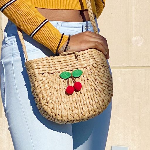 Juicy Bloom Straw Crossbody Bag Ellison and Young