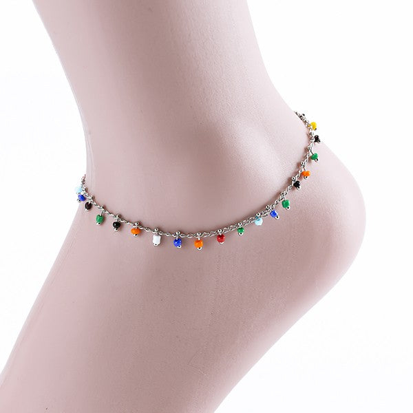 MULTI COLOR BEADED ANKLET BRACELET Bella Chic