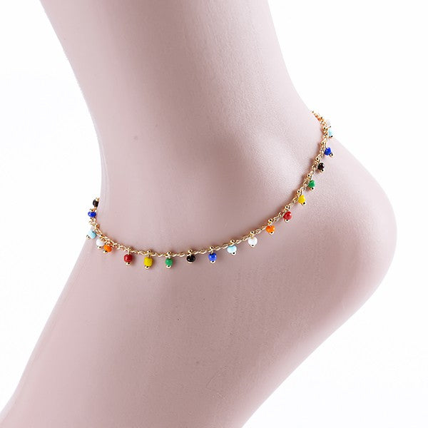 MULTI COLOR BEADED ANKLET BRACELET Bella Chic