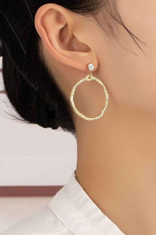 Hammered hoop drop earrings LA3accessories