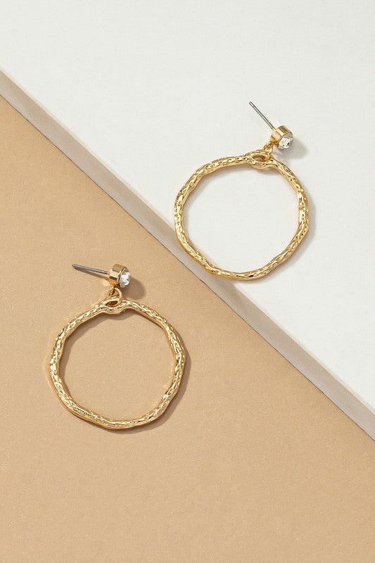 Hammered hoop drop earrings LA3accessories