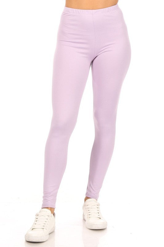 Solid high rise fitted leggings Moa Collection