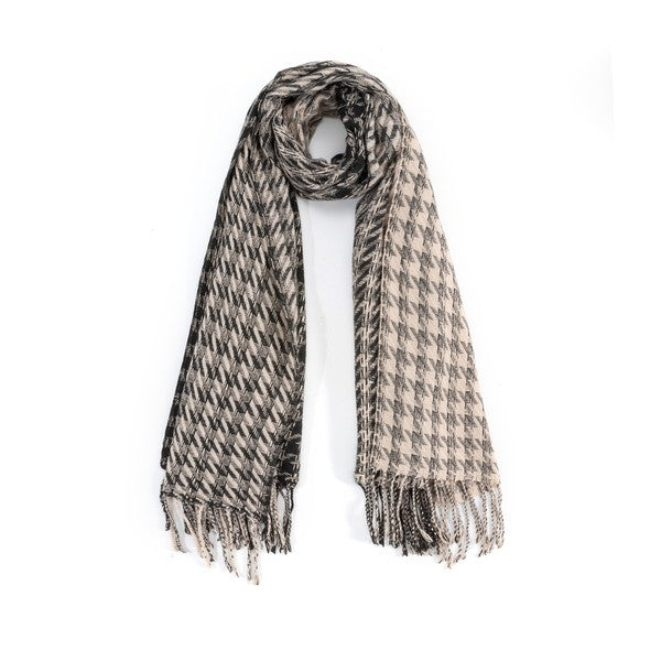 HOUNDSTOOTH TWO TONED FASHION SCARF Bella Chic