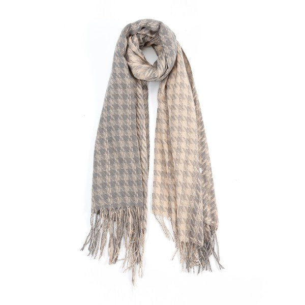 HOUNDSTOOTH TWO TONED FASHION SCARF Bella Chic