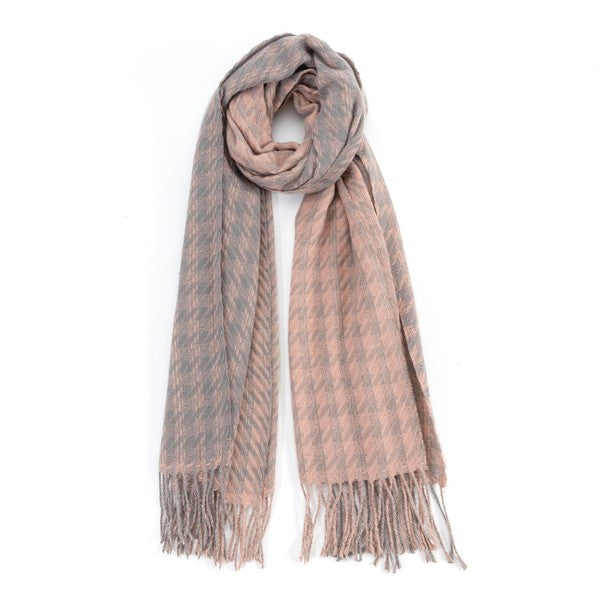 HOUNDSTOOTH TWO TONED FASHION SCARF Bella Chic