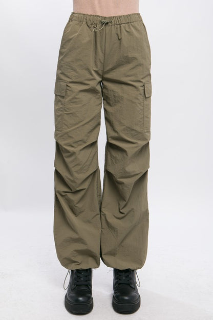 Loose Fit Parachute Cargo Pants Love Tree