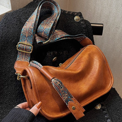 Aspen Vegan Leather Ornate Strap Handbag Crossbody Dani & Em