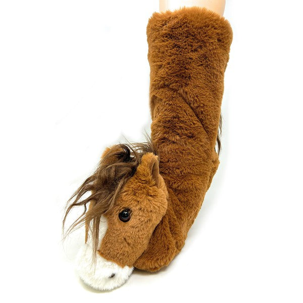 Horse Play - Kids' Plush Animal Slipper Socks Oooh Yeah Socks