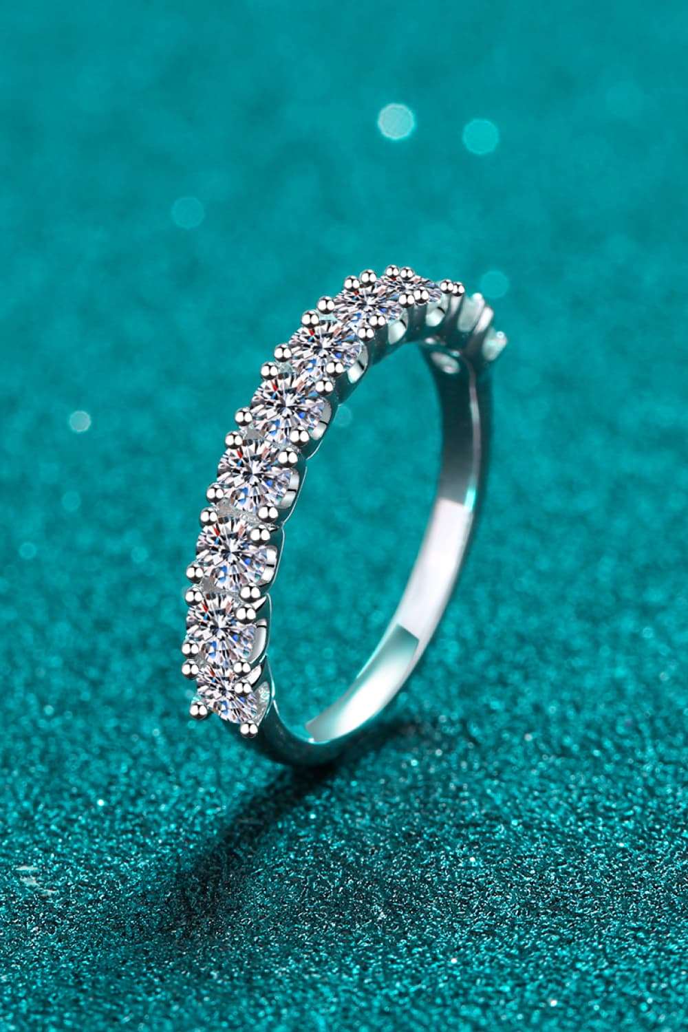 1 Carat Moissanite Half-Eternity Ring Trendsi