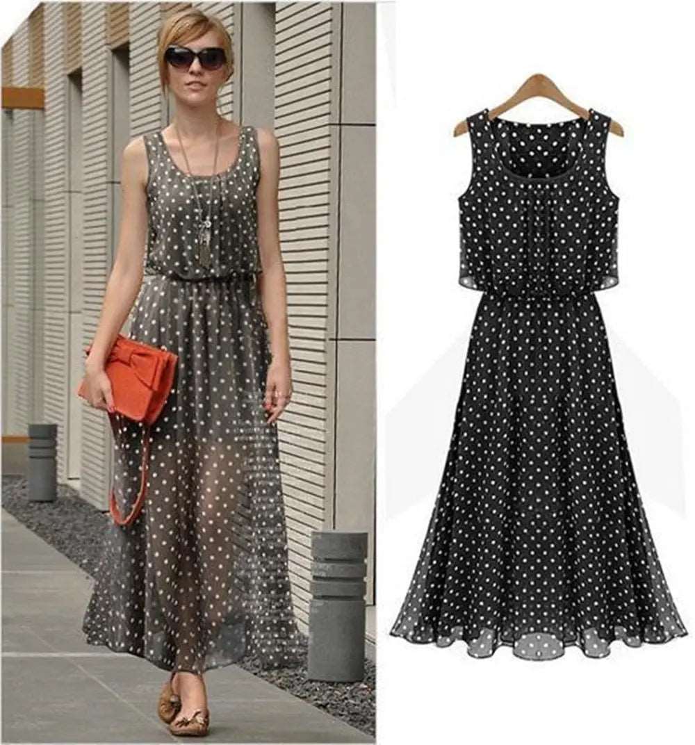 Chiffon Robe femme ete Dresses For Women 2022 vestidos Off The Shoulder Polka Dot Summer Waist Vintage Vest Dress Lomwn