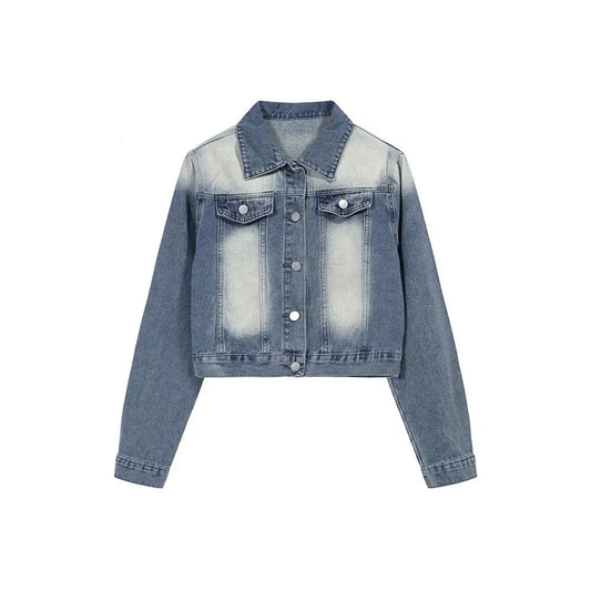 Cowboy short jacket loose washed small retro top for women eprolo