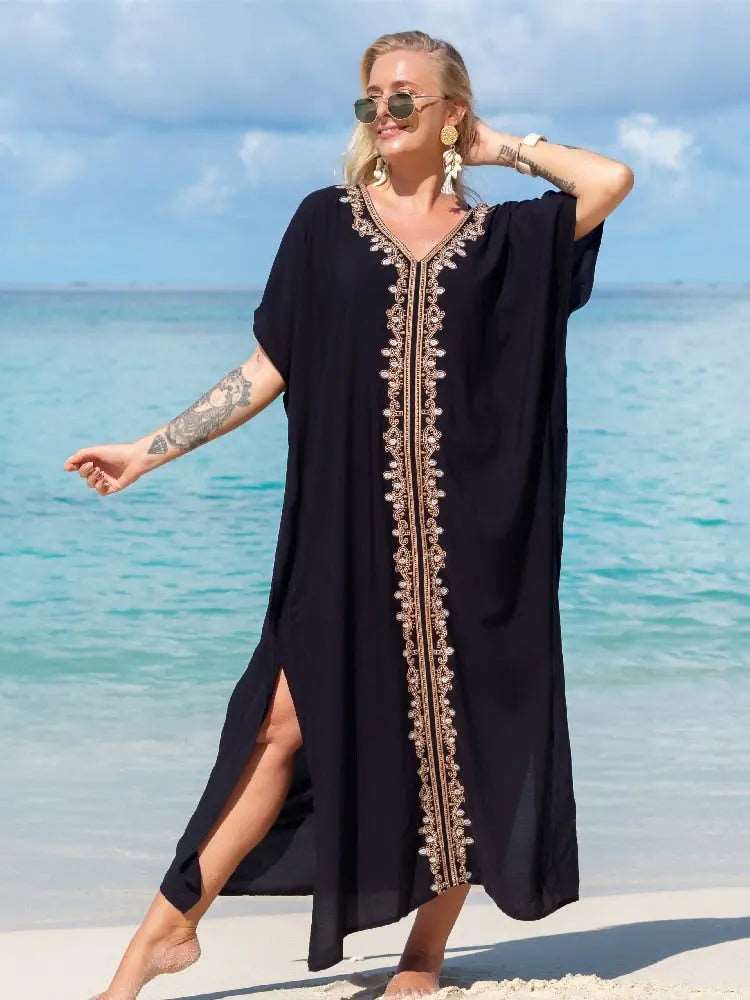 Dress Plus Size Women Beachwear Kaftan Lomwn