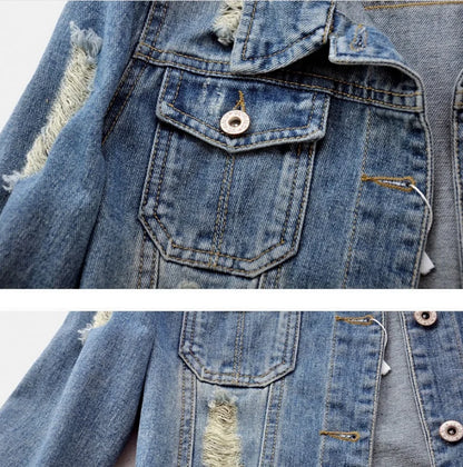 2021 Plus Size 5XL Denim Jacket Women Boyfriend Jean Coat Streetwear Harajuku Vintage Autumn Basic Outerwear