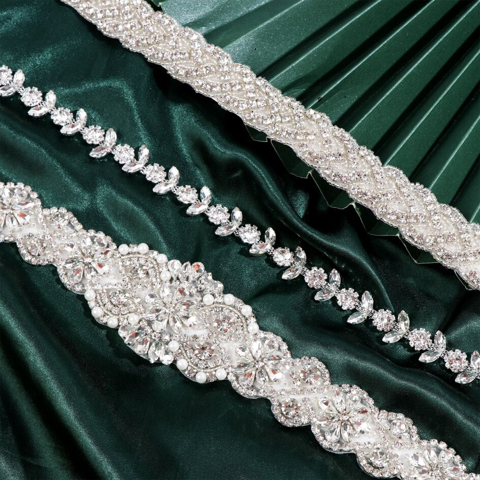 Crystal Satin Bridal Belt Sash Rhinestones Wedding Dress Belt Bridal Belt Wedding Dress Belt Lomwn