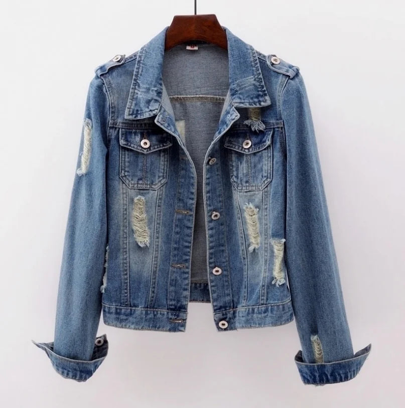 2021 Plus Size 5XL Denim Jacket Women Boyfriend Jean Coat Streetwear Harajuku Vintage Autumn Basic Outerwear