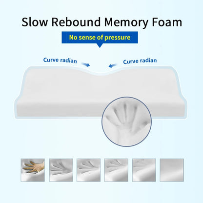 Memory Foam Bed Orthopedic Pillow Neck Protection Slow Rebound Memory Pillow Butterfly Shaped Health Cervical Neck Size 60/50 cm Lomwn