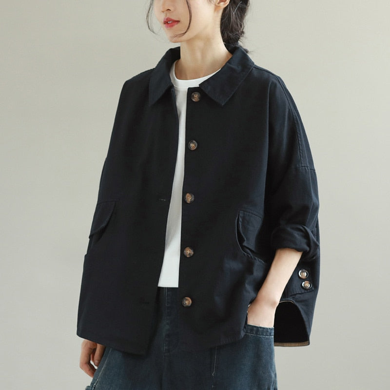 Max LuLu Autumn Outerwear Womens Khaki Korean Style Vintage Jacket Basic Lady Casual Coat Button Harajuku Loose Clothing Lomwn