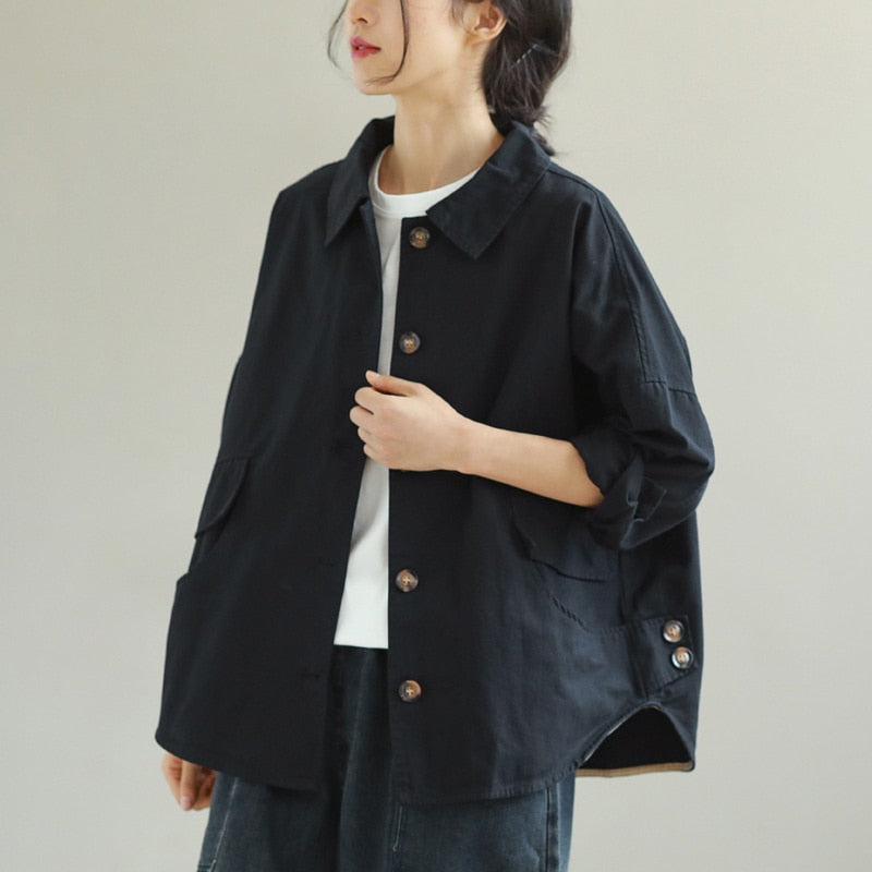 Max LuLu Autumn Outerwear Womens Khaki Korean Style Vintage Jacket Basic Lady Casual Coat Button Harajuku Loose Clothing Lomwn