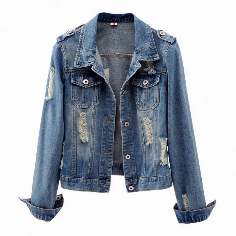 2021 Plus Size 5XL Denim Jacket Women Boyfriend Jean Coat Streetwear Harajuku Vintage Autumn Basic Outerwear