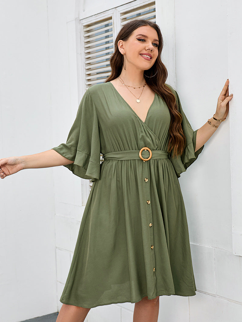 Casual plus Size Loose Backless Long Dress Lomwn
