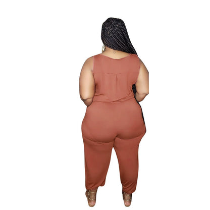 2023 New Women's Knitted Plum-Size Jumpsuit plus Size Women's Jumpsuit