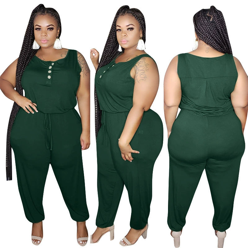 2023 New Women's Knitted Plum-Size Jumpsuit plus Size Women's Jumpsuit