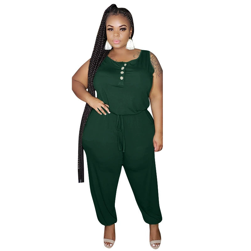 2023 New Women's Knitted Plum-Size Jumpsuit plus Size Women's Jumpsuit