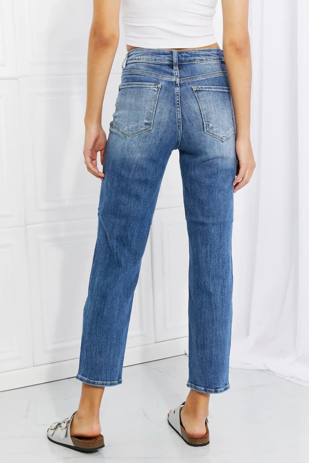 RISEN Full Size Emily High Rise Relaxed Jeans Trendsi