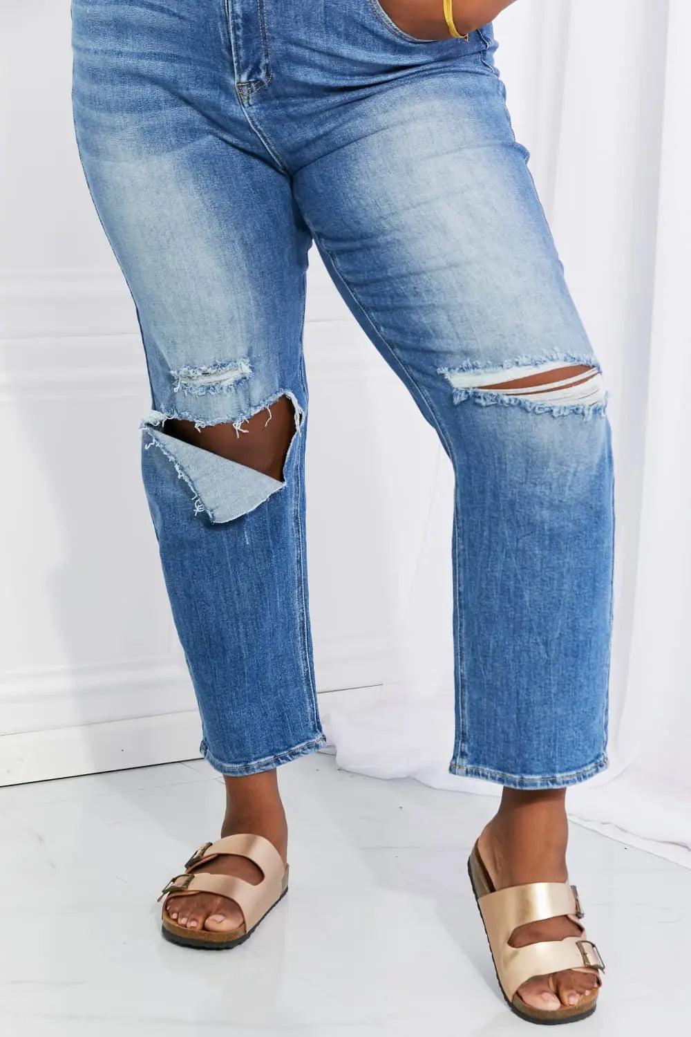 RISEN Full Size Emily High Rise Relaxed Jeans Trendsi