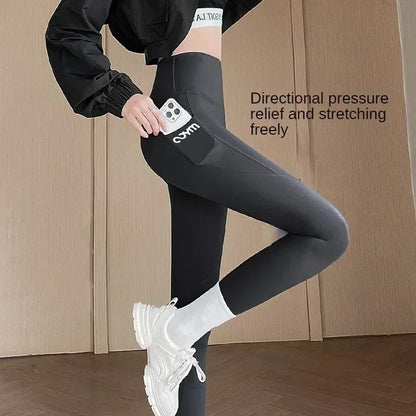 Women Yoga Leggings With Pocket Slim Shark Pants High Waisted Hip Lifting Exercise Yoga Pants Fitness Running Sports Tights Pant