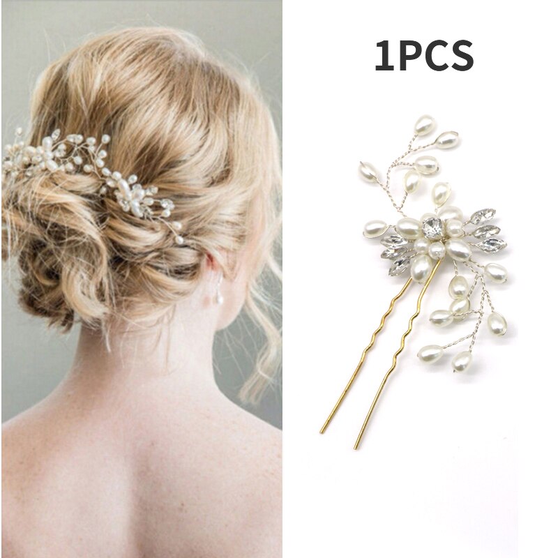 Pearl Crystal Wedding Hair Combs Hair Accessories for Bridal Flower Headwear Women Bride Hairpins Braiding Flower Hair Clip Lomwn