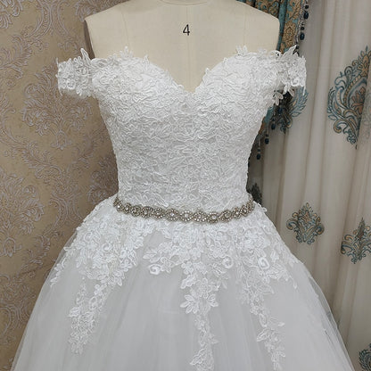 ZJ9183 2023 Off Shoulder Embroidery Charming  Sweetheart White Wedding Dress Custom Made Size Ball Gown Wedding Dresse Lomwn