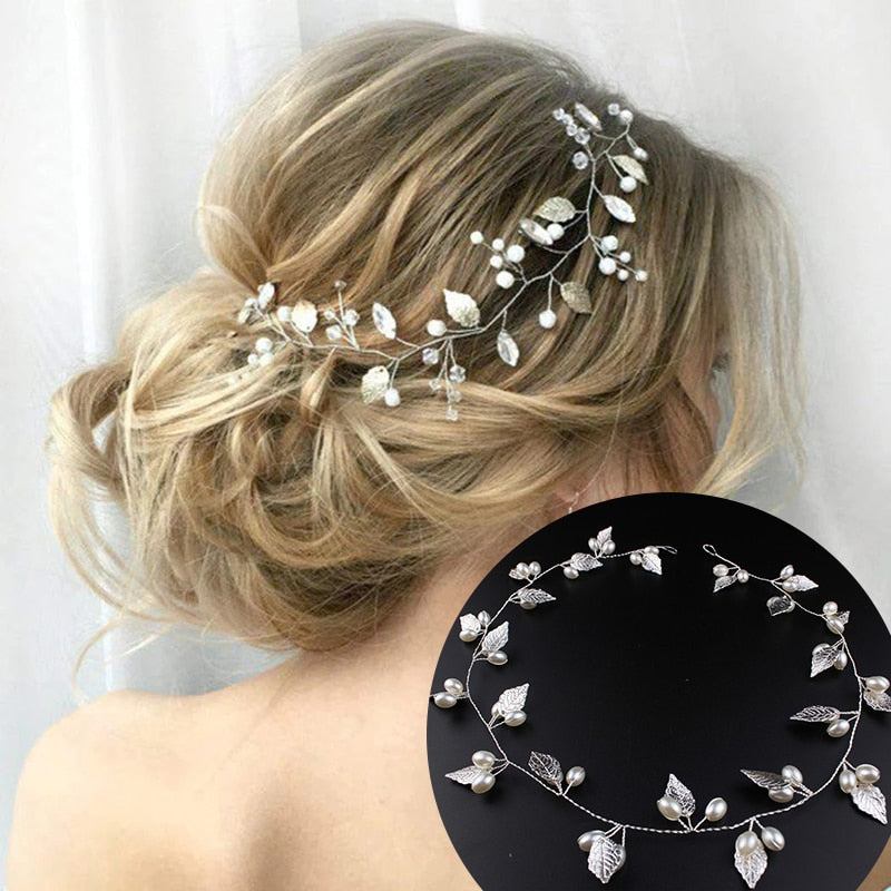 Wedding Head Flower Crystal Pearl Hair Combs for Brides Handmade Women Head Ornaments Bridal Hair Clips Accessories Jewelry Lomwn