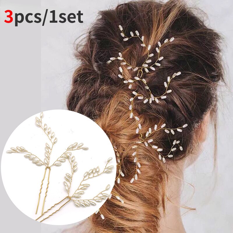 Pearl Crystal Wedding Hair Combs Hair Accessories for Bridal Flower Headwear Women Bride Hairpins Braiding Flower Hair Clip Lomwn