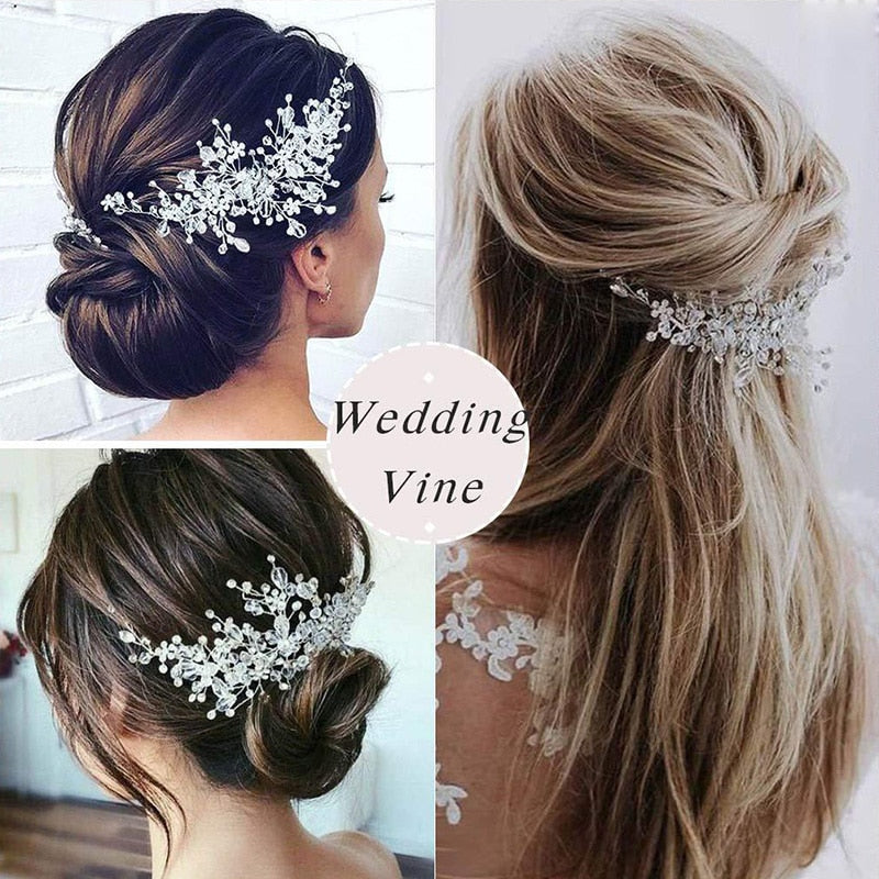 Crystal Wedding Hair Combs Miraculous Women Headbands Accessories Flower Bridal Headpiece Clip Bride Jewelry Gift Lomwn