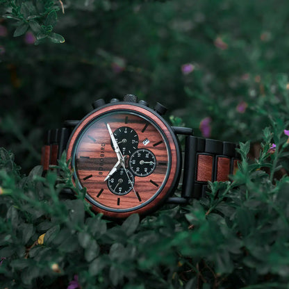 BOBO BIRD Wooden Men Watches Relogio Masculino Top Brand Luxury Stylish Chronograph Military Watch Personalized Gift for Man OEM Lomwn